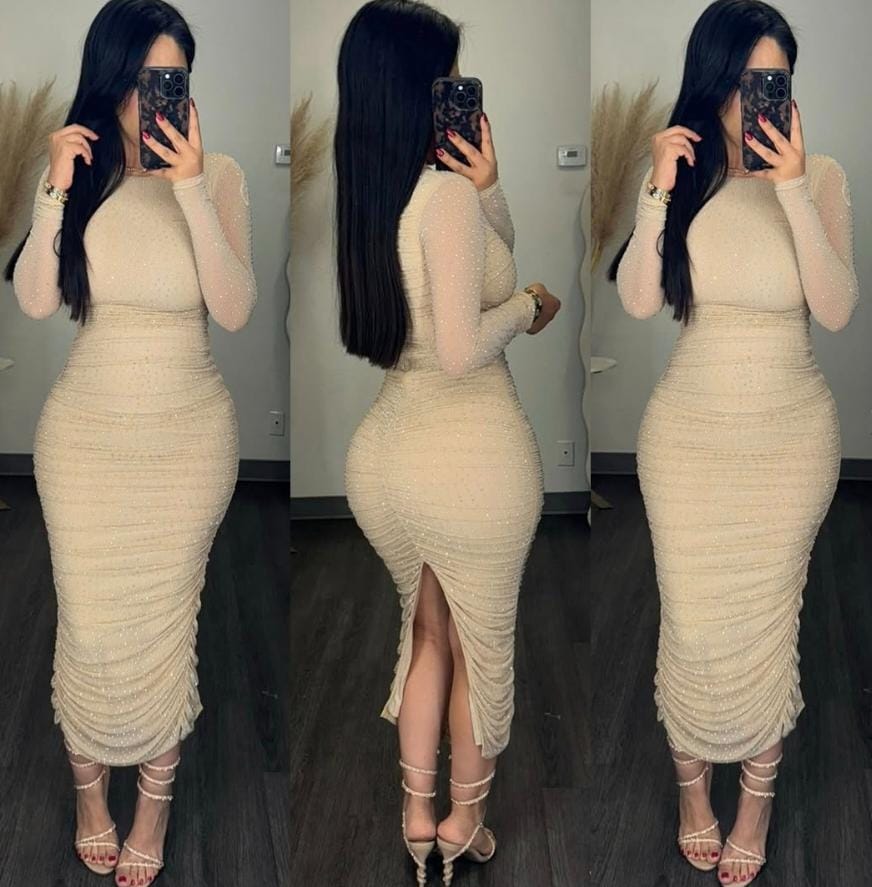 Vestido M53938DR Ambar Elegancia. Modelo Elegante, Curvy, Femenina, Atractiva Y Segura, De La Talla Ch A La G.