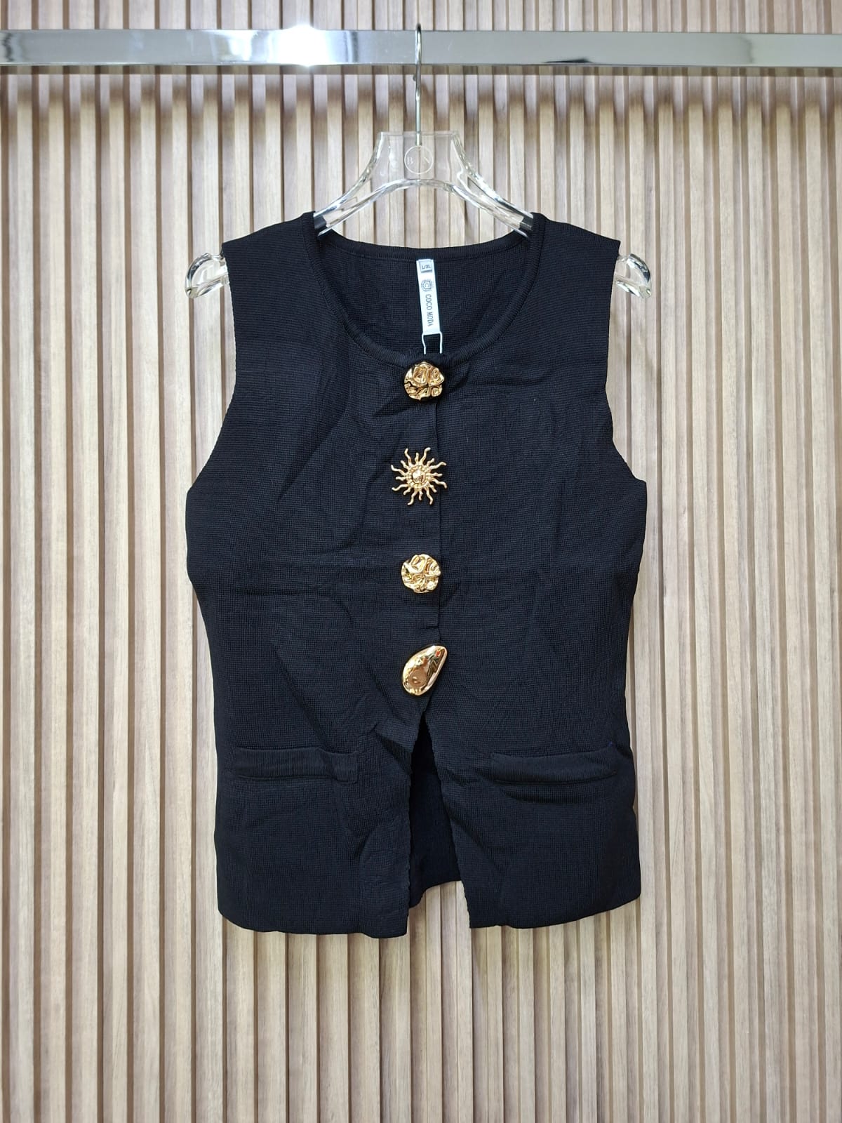 Chaleco FF-12551 Tejido Escarlata. Elegante, Combinable, Clasico, Casual, Femenino