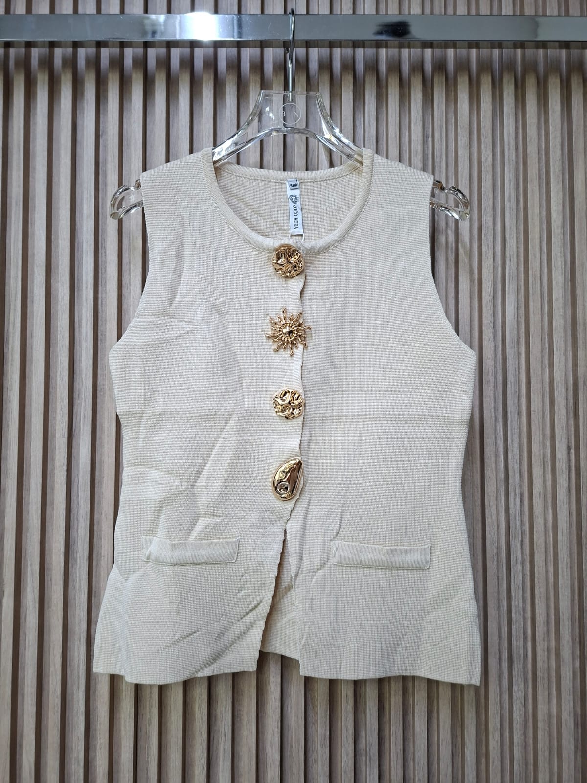 Chaleco FF-12551 Tejido Escarlata. Elegante, Combinable, Clasico, Casual, Femenino