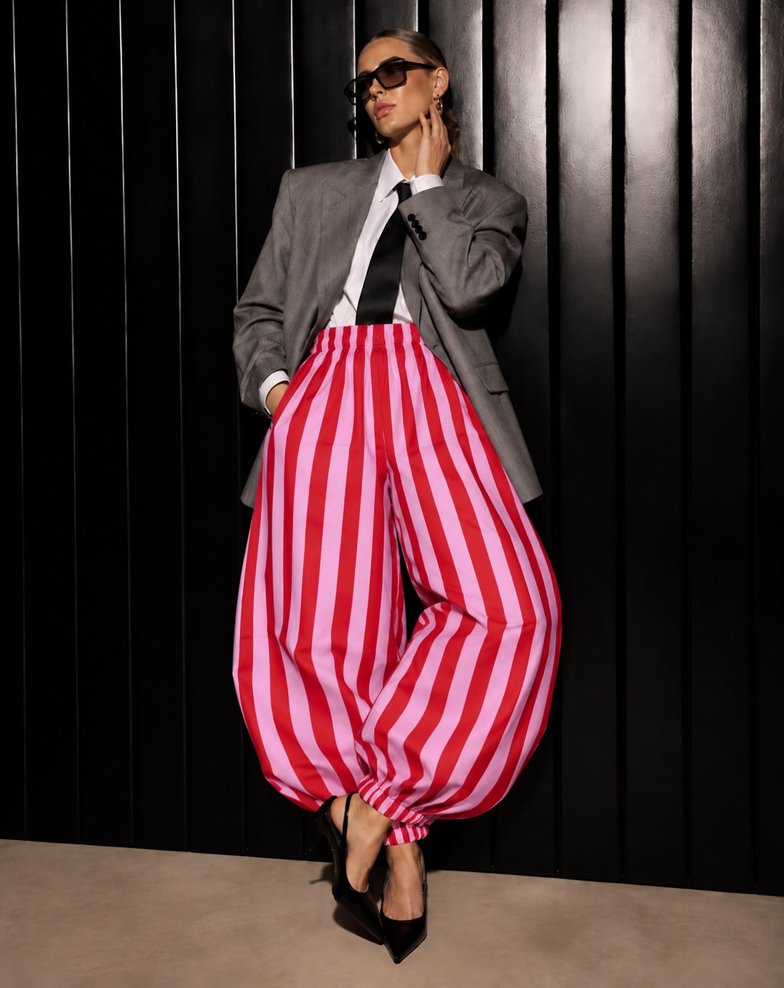 Pantalón Globo De Rayas.