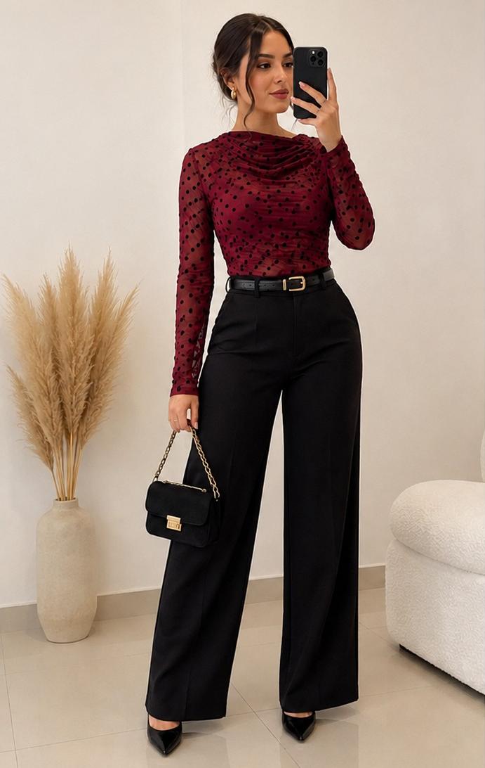 Blusa 072-Q26 Siria Lunares.